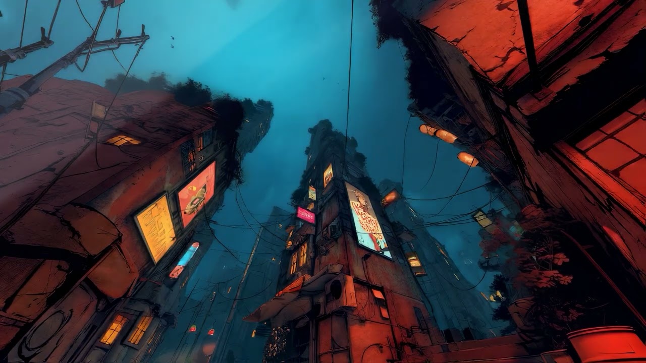 Rinko Nights – Cinematic Ambient & Cyberpunk Alleyway | Chill, Study, Work