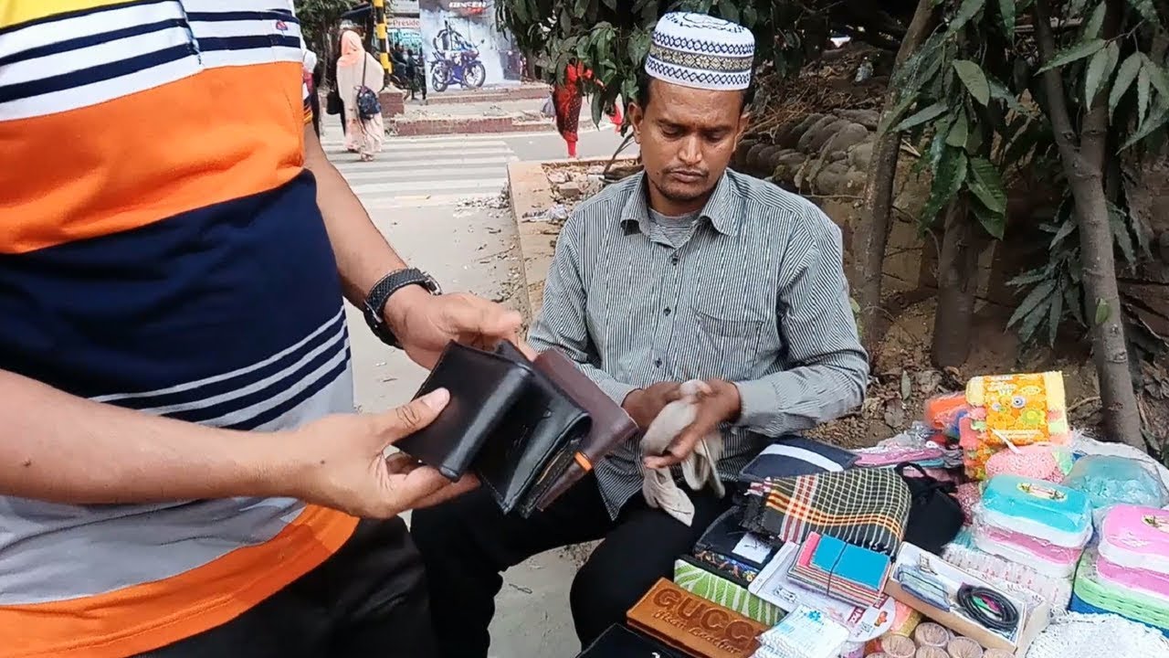 Roadside Street shaping To Buy Wallet Money Bag Original leather money Bag @ Tk 70 only