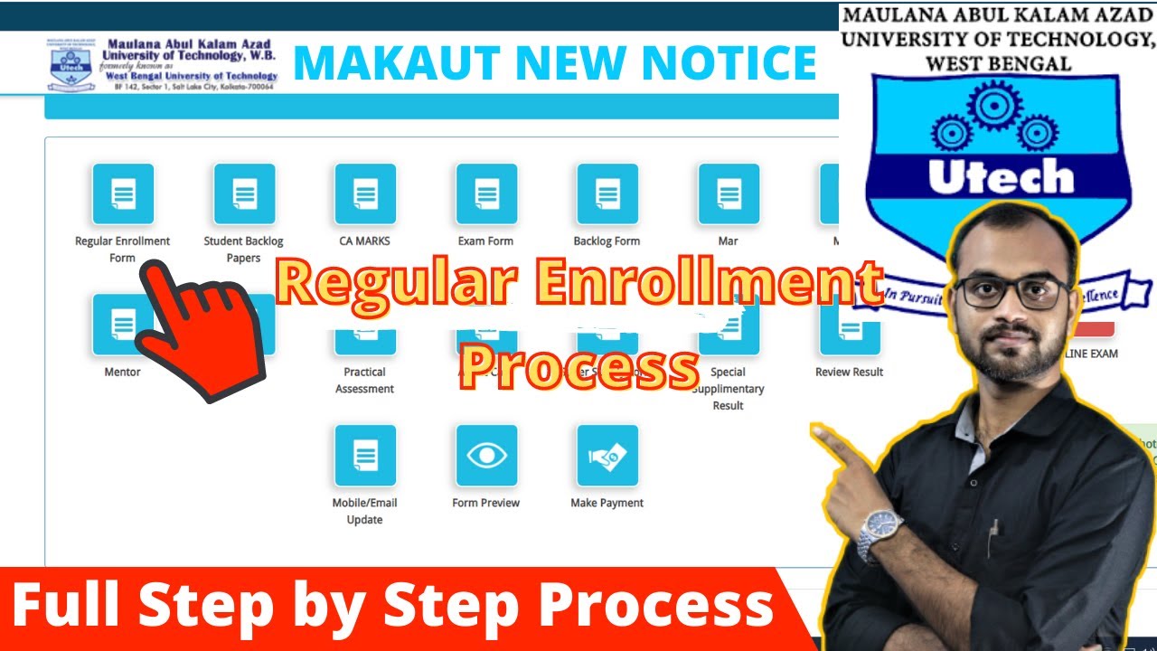 MAKAUT Form Fill-up Process Step by Step || MAKAUT Regular Enrollment Process