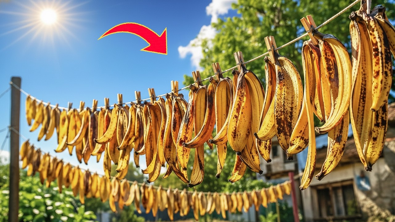 Discover this secret! Many people don't know that Dry banana peels in the sun are a gold mine.