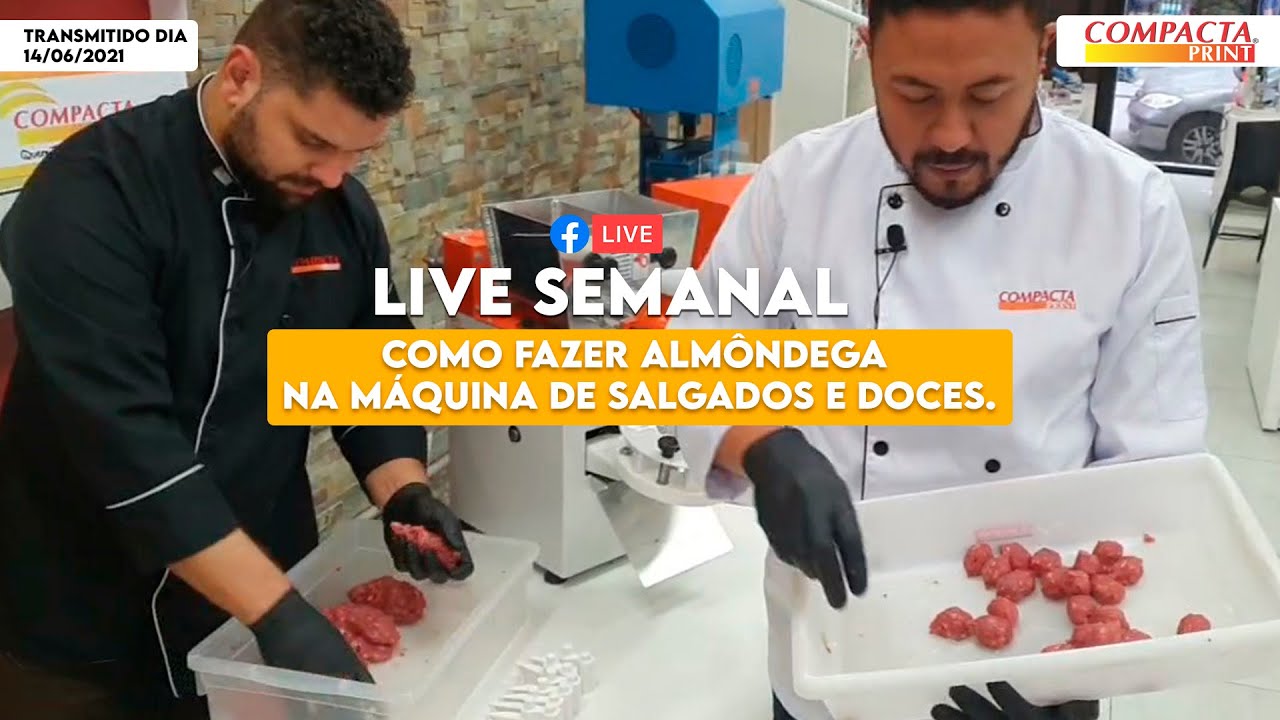 LIVE DA ALMÔNDEGA 🍖  Aprenda uma dica especial da Máquina de Salgados e Doces.🧑‍🍳 #LiveReceita