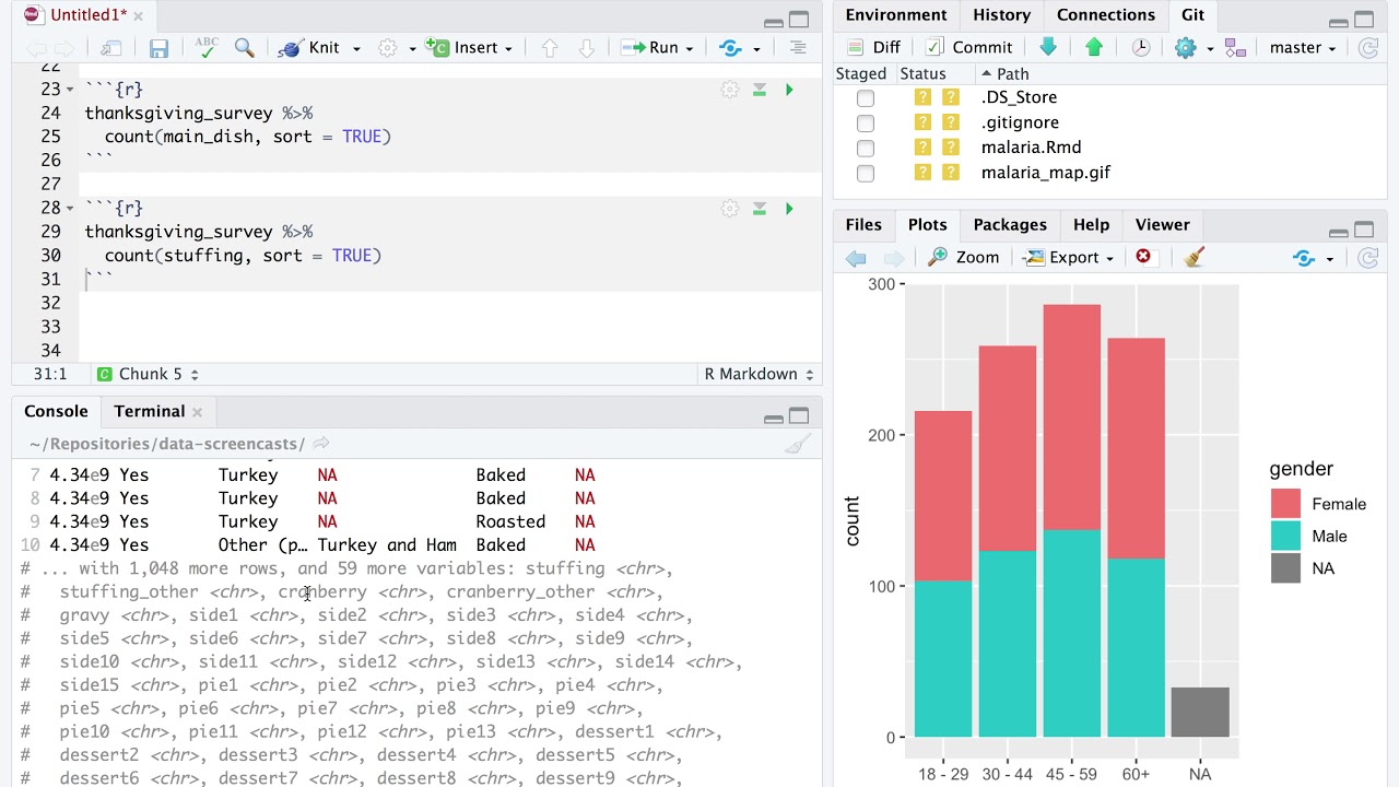 Tidy Tuesday Screencast: Analyzing Thanksgiving dinners in R