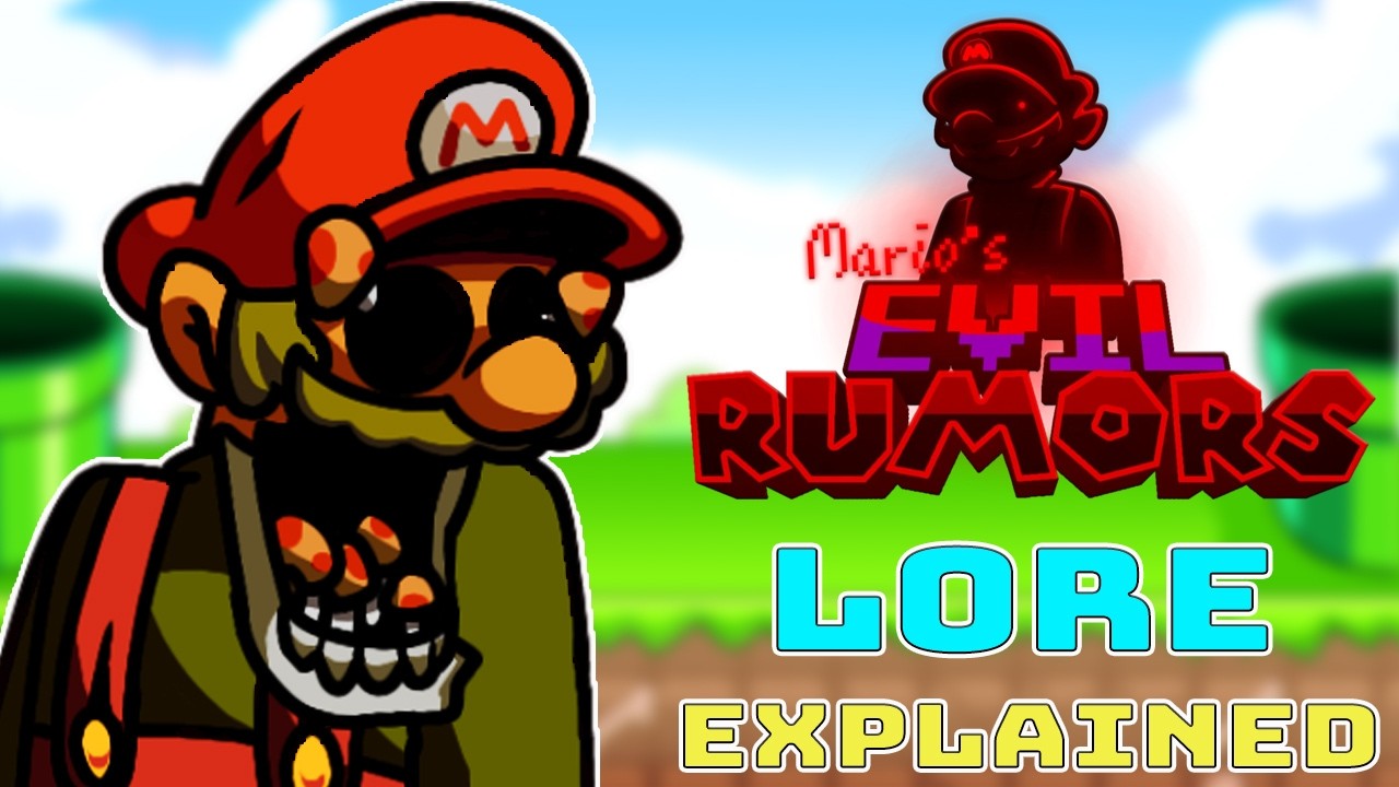 Mario's Evil Rumors V1 Lore Explained in fnf (Horror Mario Characters)