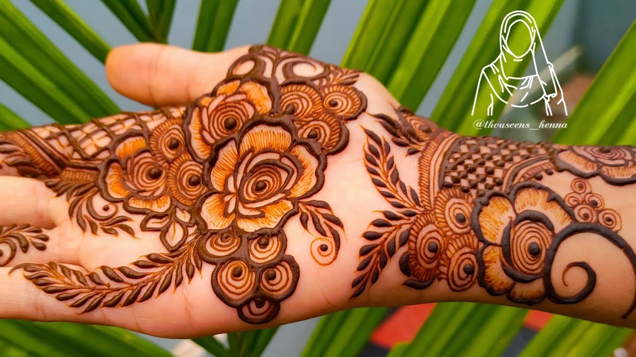 Beautiful trending Floral Mehndi Design For Palm || Free style Floral henna design