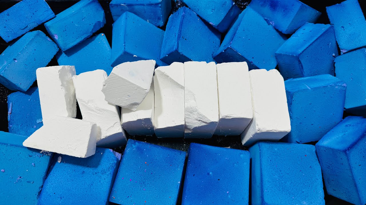 Fresh Gym Chalk & Blue Dyed Chalk ASMR Crush | Oddly Satisfying ASMR