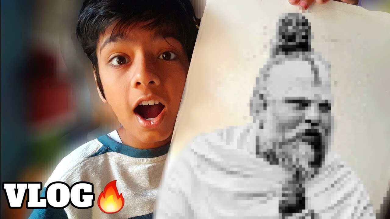 I Drew a realistic BIG SKETCH of Premanad ji maharaj 😍🔥 | VLOG 