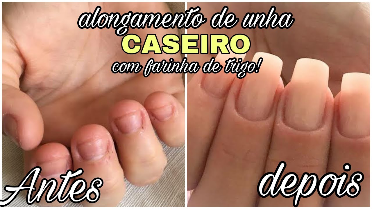 ALONGAMENTO DE UNHAS CASEIRO COM PAPEL HIGIÊNICO E FARINHA DE TRIGO