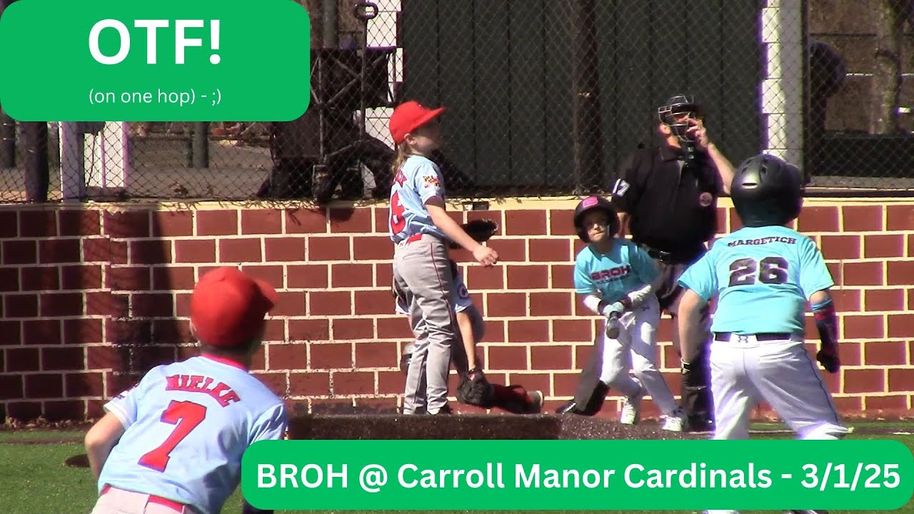Travelball Highlights Full Game 10u Baseball Tournament BROH v Carroll Manor Cardinals 3 1 25