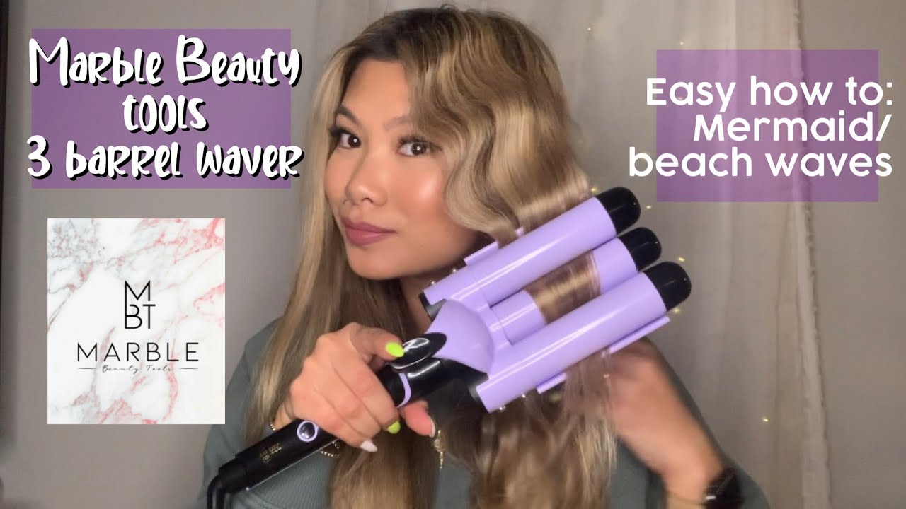 3 Barrel curling iron by Marble beauty tools / how to: