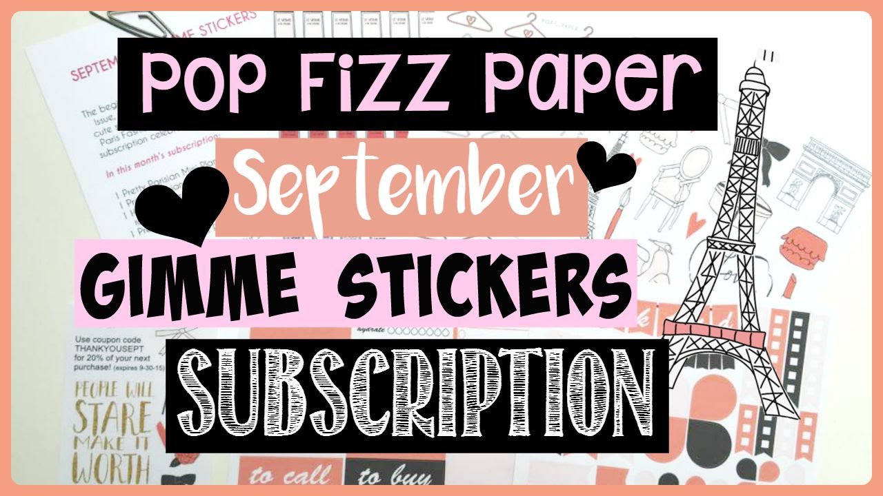 Pop Fizz Gimme Sticker Subscription ❤️ September Kit