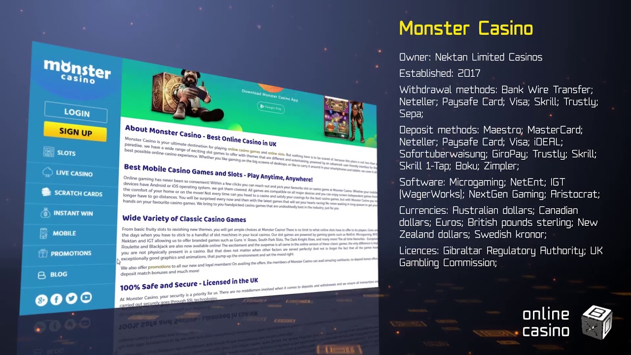 A recent review of Monster casino: prepared by OnlineCasinoBOX.net