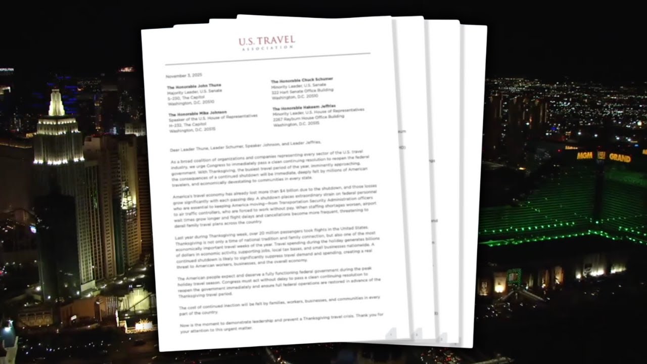 Vegas Tourism Leaders Urge Congress to End Shutdown Before Thanksgiving Travel Season