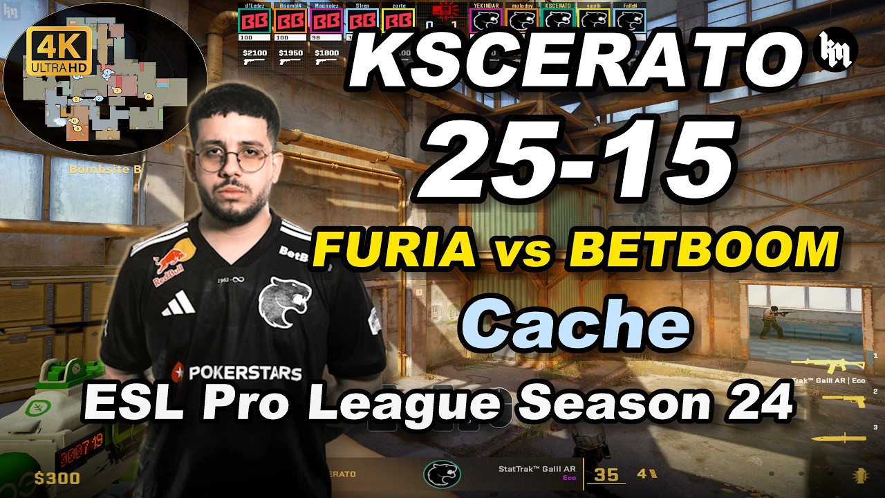 KSCERATO (25-15) FURIA vs BETBOOM (Cache) | ESL Pro League Season 24