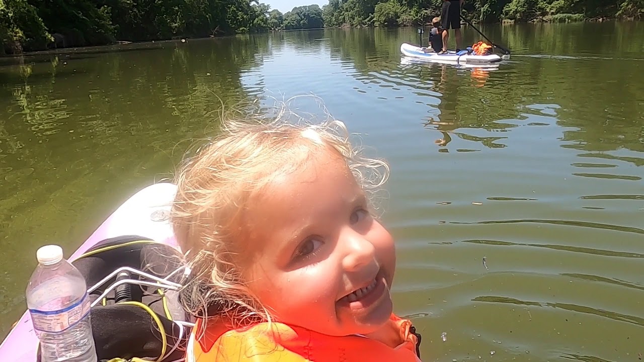 Bosque River/Brazos River in Waco, Texas.  Family Paddling