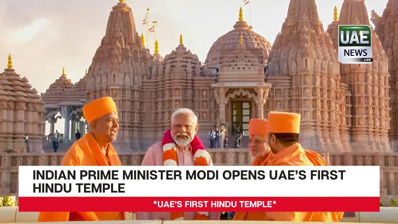 Indian Prime Minister Modi Opens UAE&rsquo;s First Hindu Temple #uaetemple