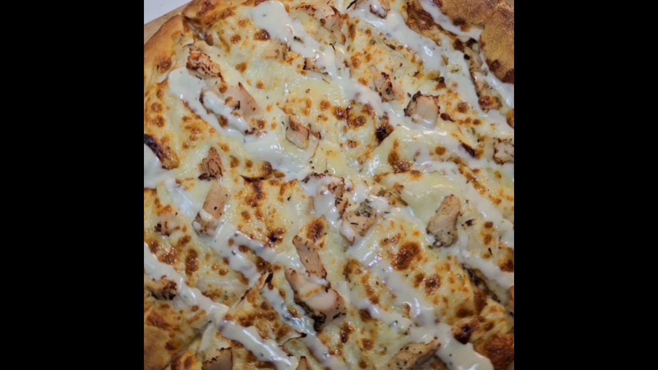 LARGE CHICKEN RANCH PIZZA | EATING ASMR MUKBANG #mukbang #asmr #pizza
