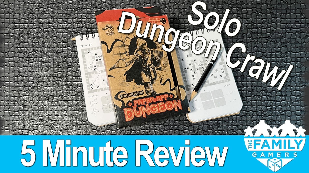 Paper App Dungeon - 5 minute board game review - solo dungeon crawl anywhere!