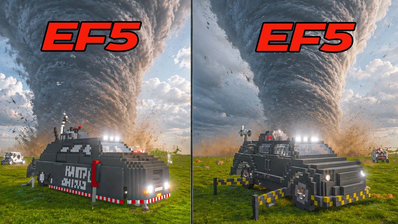 EF5 TORNADO GIANT Level vs TORNADO VEHICLES | Teardown