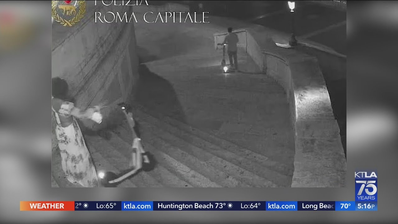 American tourist throws e-scooter down Rome's Spanish Steps, gets banned