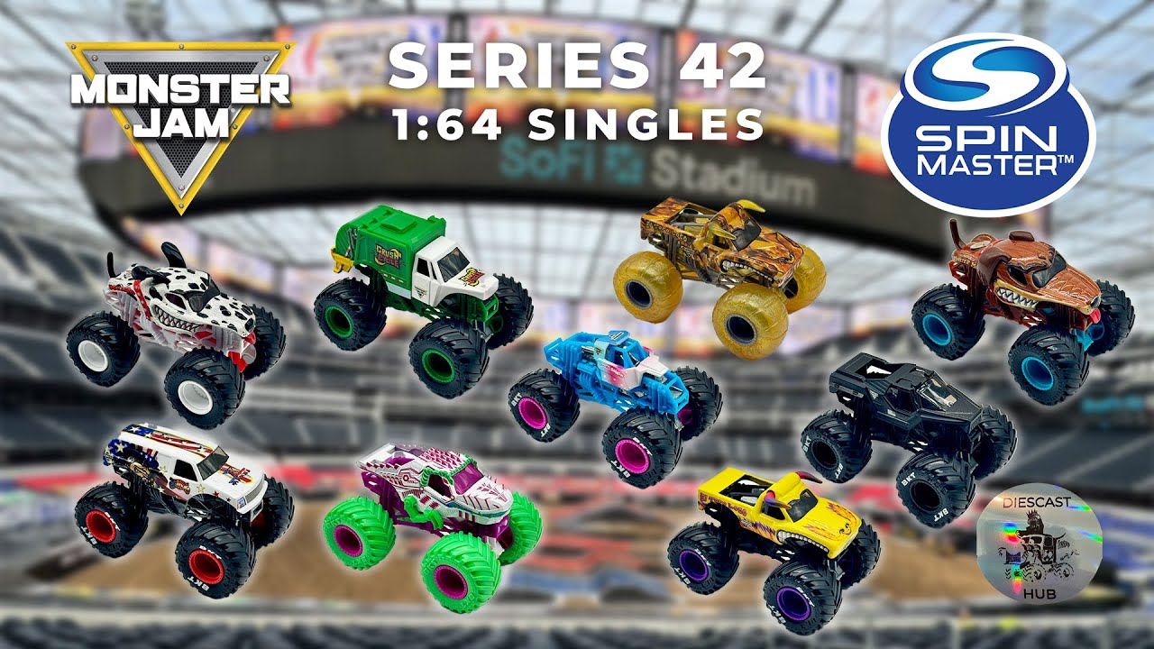 Spin Master Monster Jam Diecast Series 42 Unboxing | Full Set on Turntable Showcase!