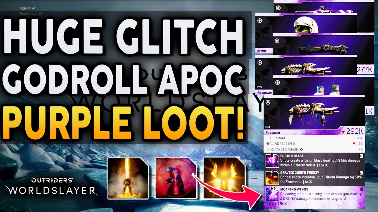 Outriders - GOD ROLL APOC LOOT GLITCH! The Best Way To Farm Apoc Purple Items & More!
