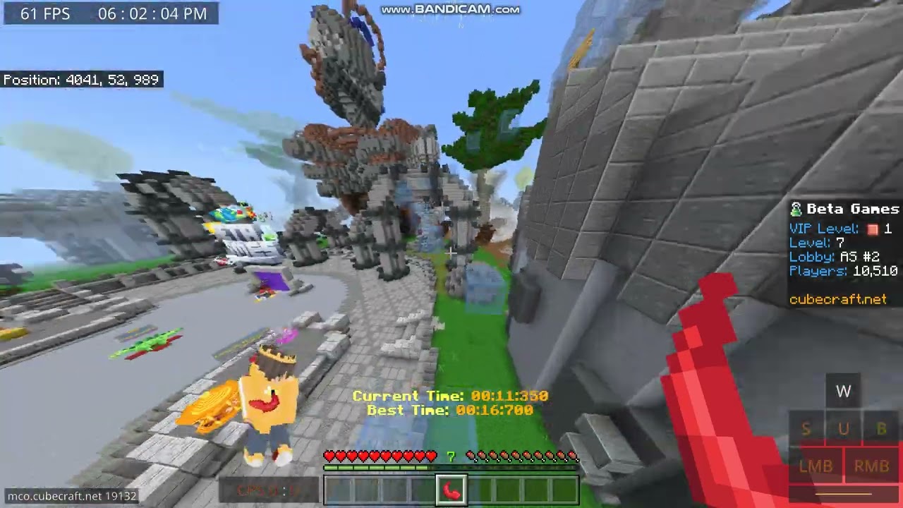 Cubecraft Beta Games Parkour Speedrun 16.604s