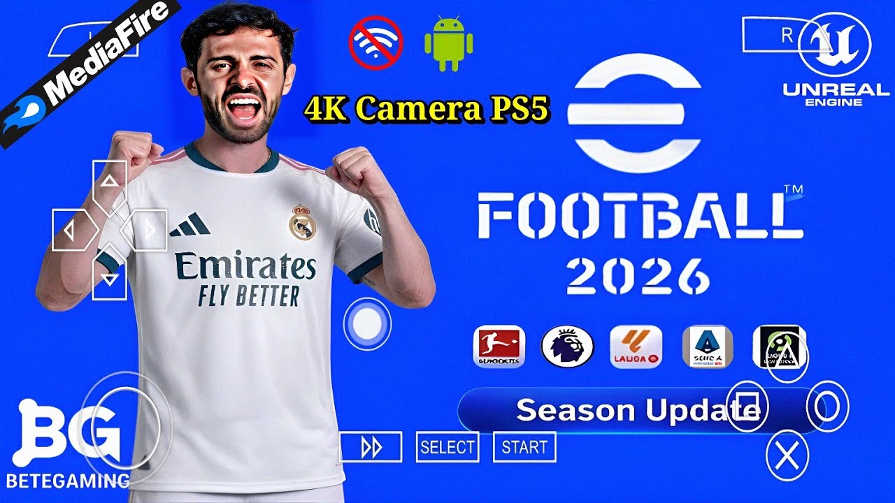 eFootball PES 2026 PPSSPP Android Оффлайн Камера PS5 | Efootball 2026 PSP Полное обновление & 62+ 🏟