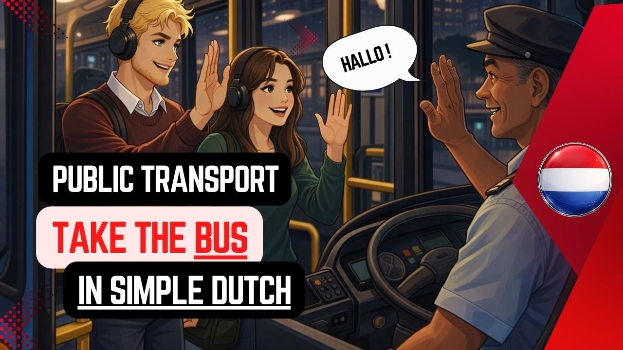 Learn Dutch for Beginners | Taking the Bus & Public Transport Conversation (Easy A1 Dutch Practice)
