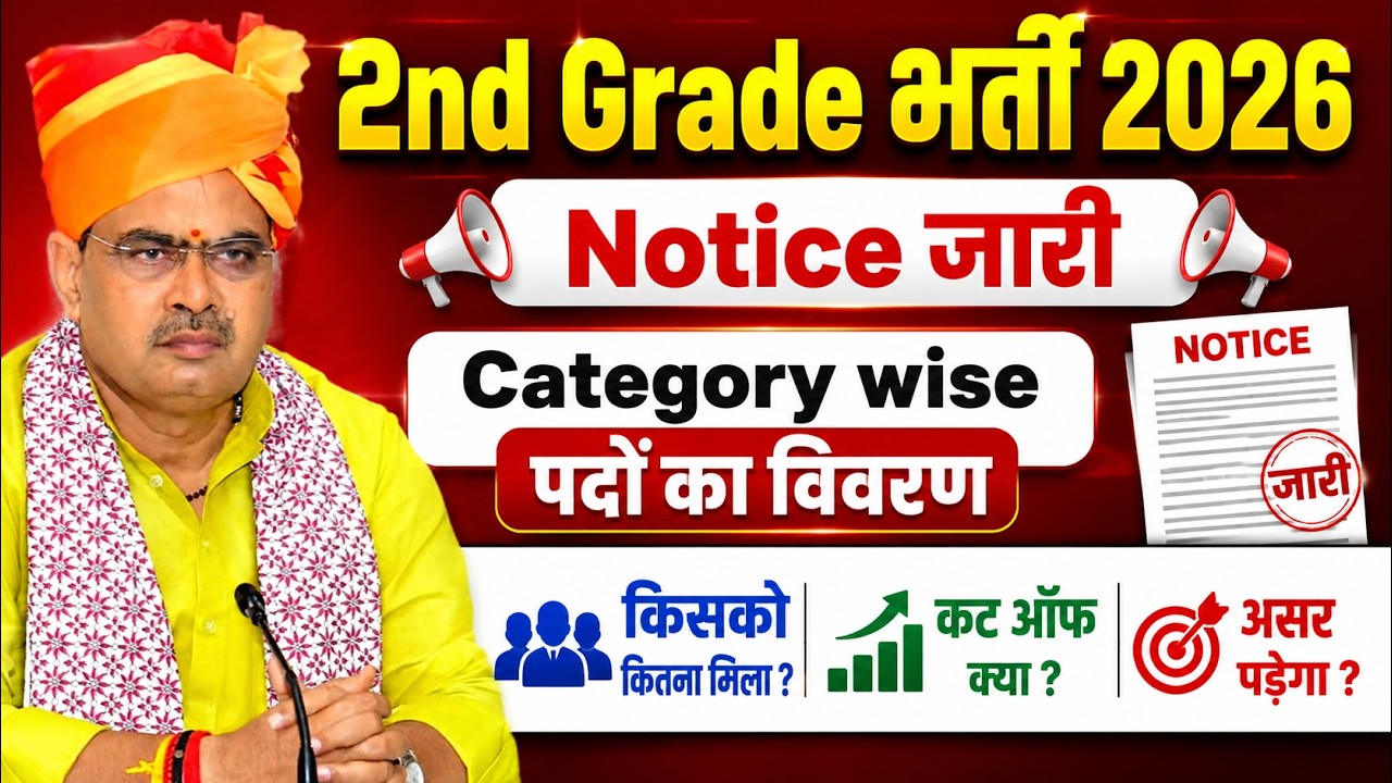 2nd Grade Cut Off Category Wise Second Grade today News | RPSC 2nd Grade Latest Update