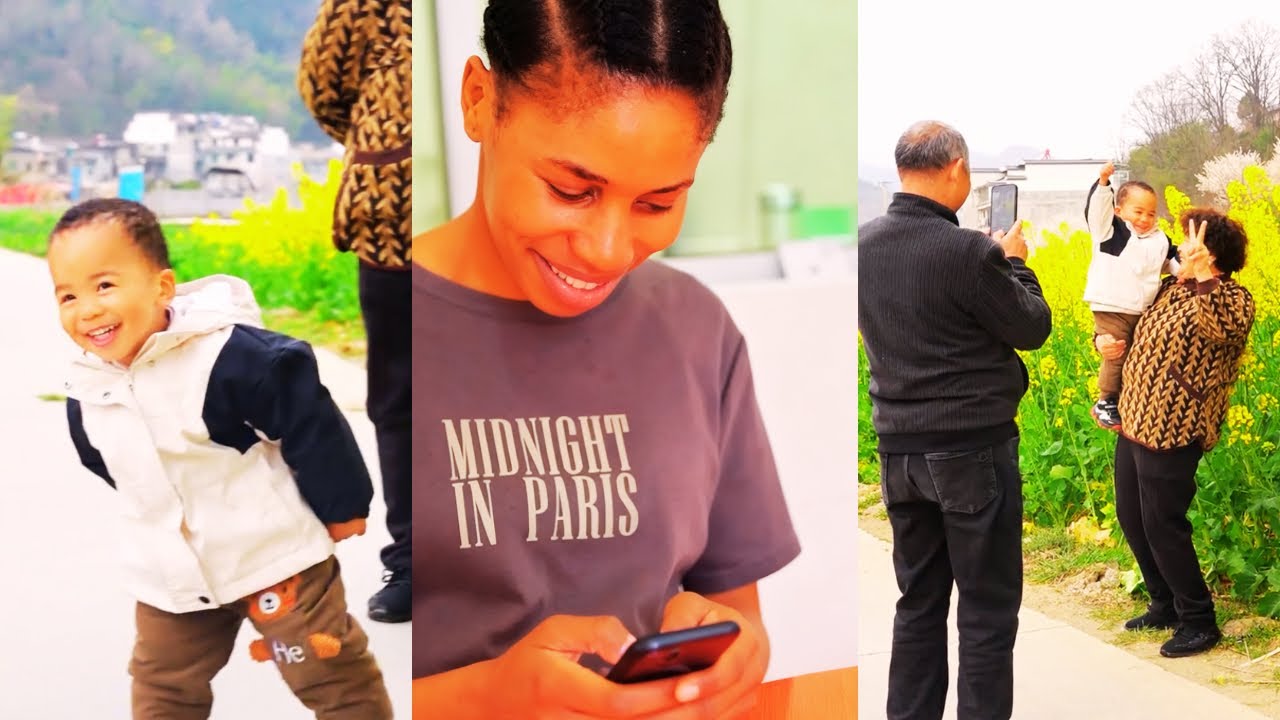 Grandpa and grandma took Kaikai to enjoy rape flowers! 🧡