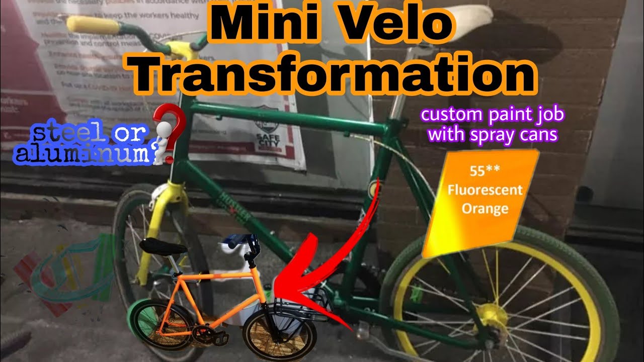 How To Repaint A Mini Velo Bike Using Spray Cans In Flourescent Orange / MiniVelo Custom Paint Job