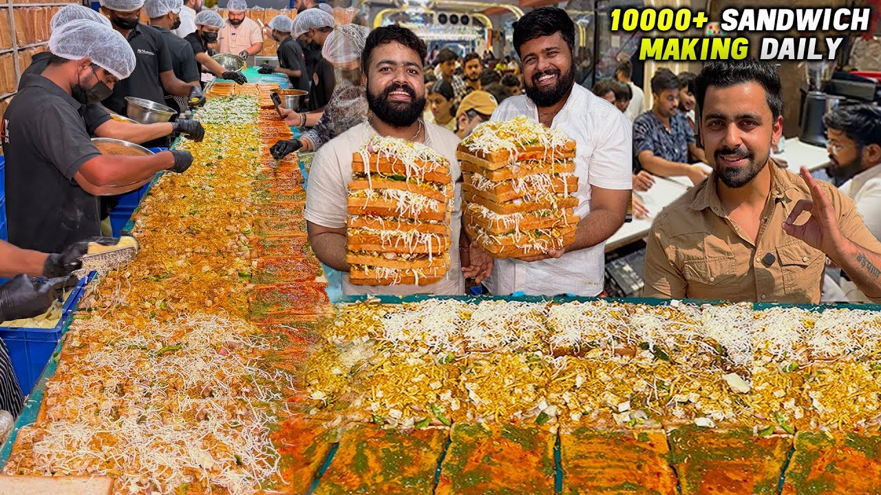 India’s Sandwich King | Madhuram Sandwich Indore Making 10,000 Sandwiches DAILY | Indore Street Food
