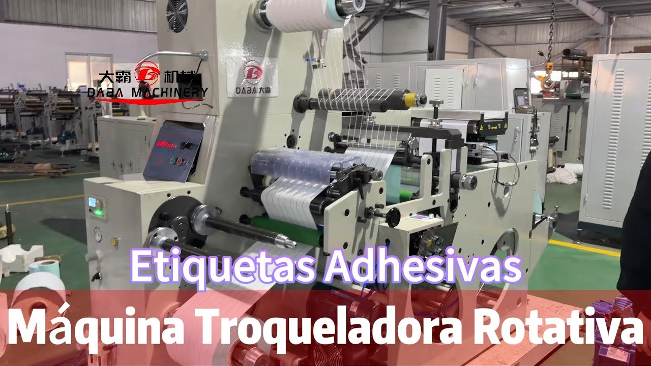 Máquina troqueladora rotativa de etiquetas en blanco con unidad de rebobinado de torreta