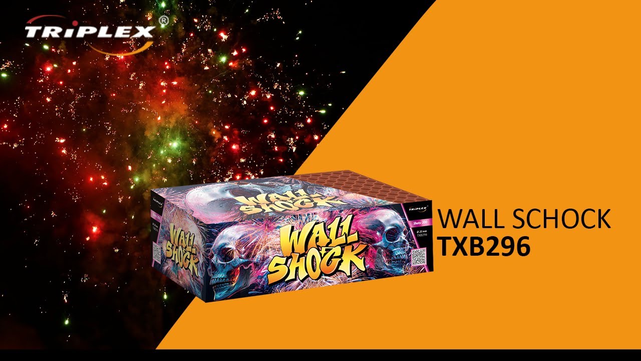 FAJERWERKI TXB296 200S 0.8'' BATERIA WALL SCHOCK F3 TRIPLEX FIREWORKS