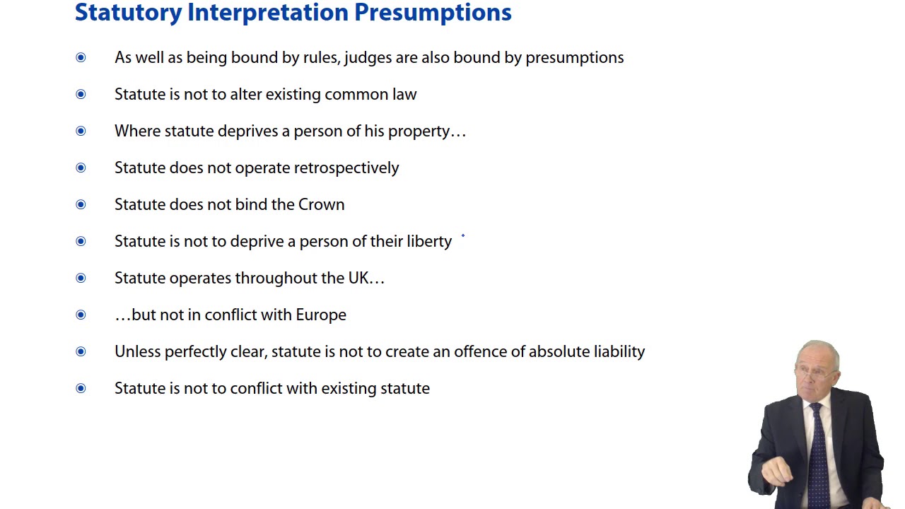 Statutory Interpretation Presumptions  - ACCA Corporate and Business Law (LW) (ENG)