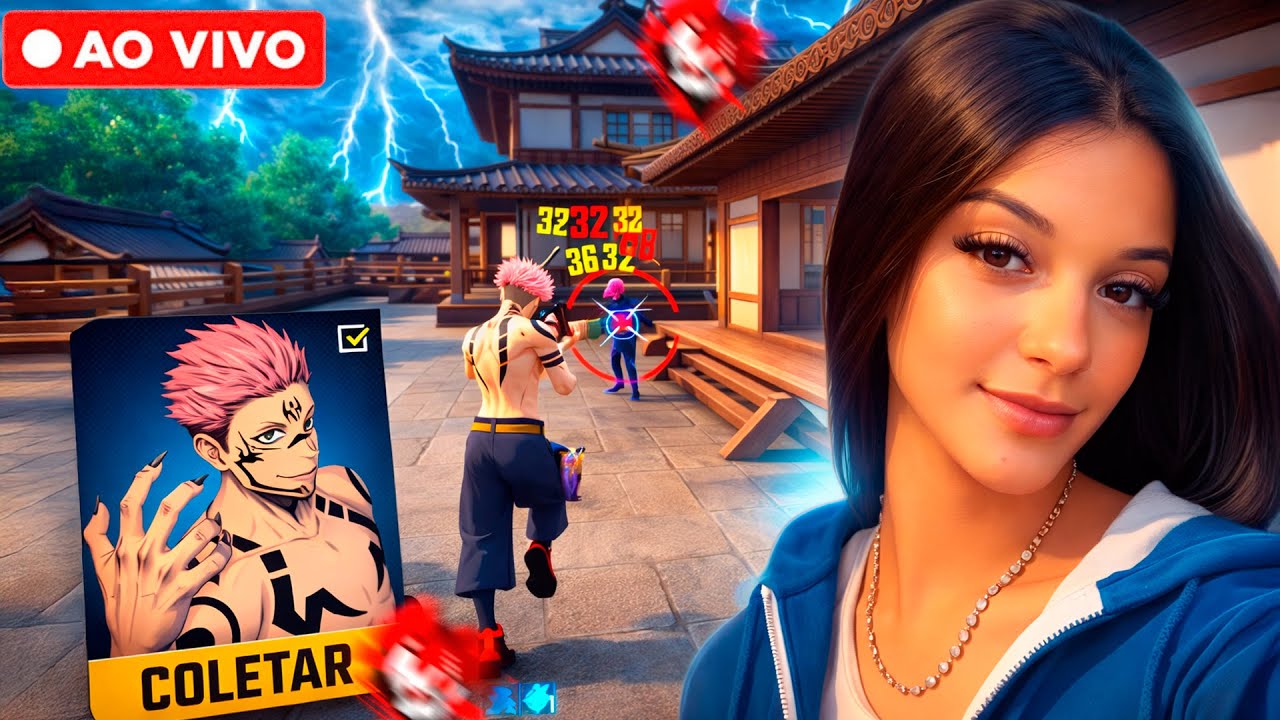 ❤️LIVE DA KITANA❤️JOGANDO COM INSCRITOS❤️JUJUTSUKAISEN - FREE FIRE AO VIVO ❤️