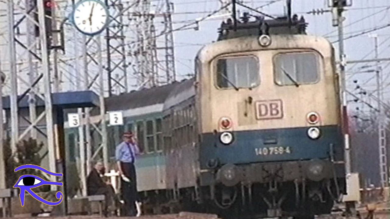Bahnhof Bad Bentheim DB Baureihe 140 u. 141 mit Silberlingen n-Wagen April 1996
