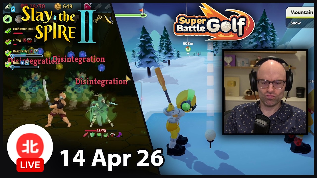 Slay the Spire 2 / Super Battle Golf - 14 Apr 2026 - Unofficial Northernlion VOD without Chat