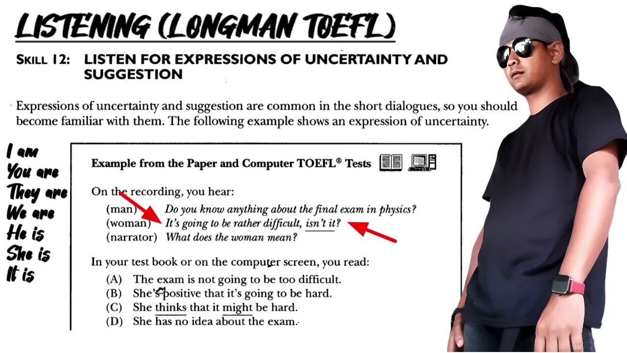 Listening Skill 12 (Longman TOEFL) Listen For Expressions Of Uncertainty And Suggestion