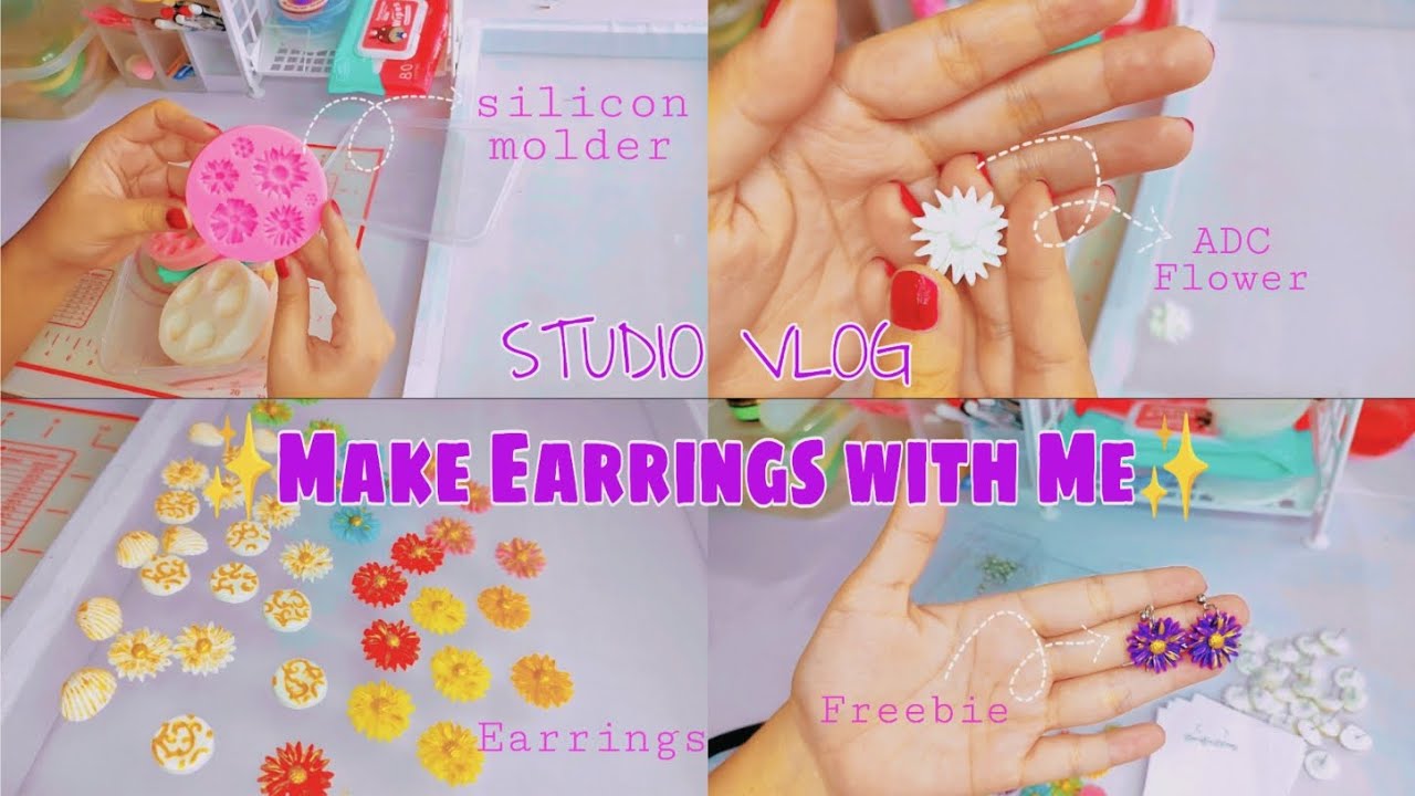 Let's make Earrings for Freebie 🌺 small business, asmr, shopee, air dry clay | Philippines