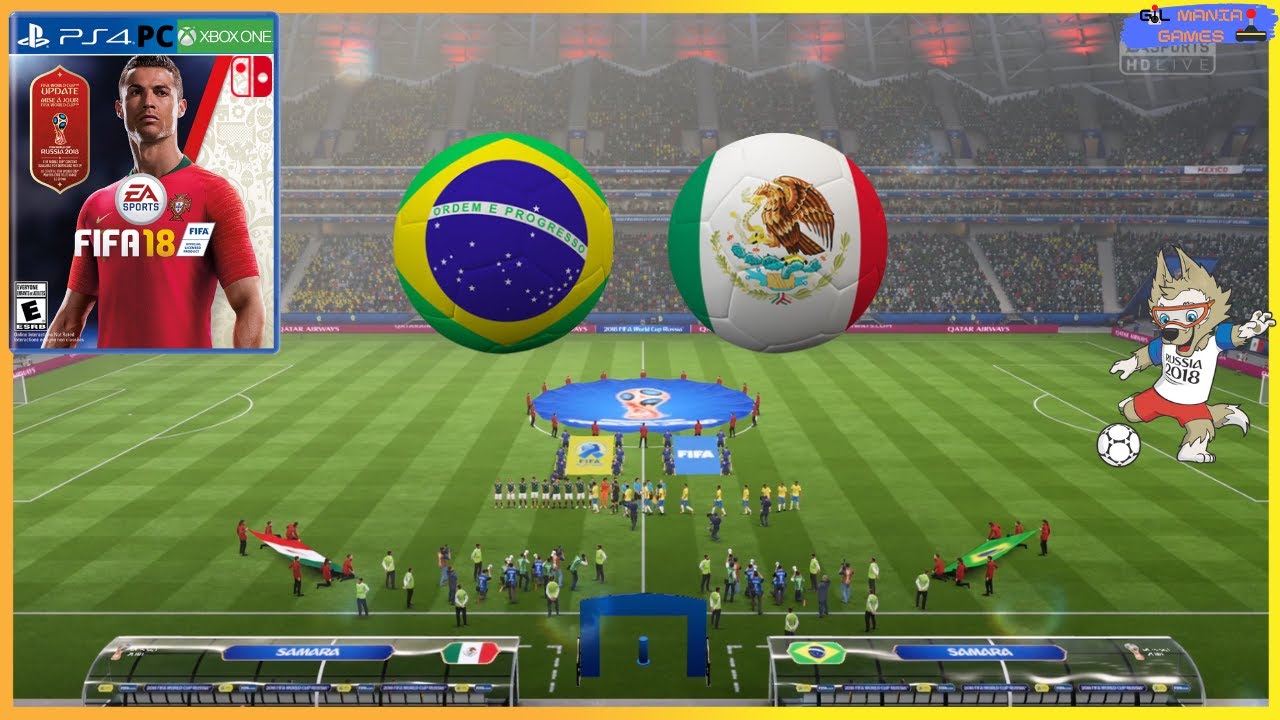 Brasil x México (Copa 2018): 2018 FIFA World Cup Russia - FIFA 18 - PC/ Playstation 4/ Xbox One