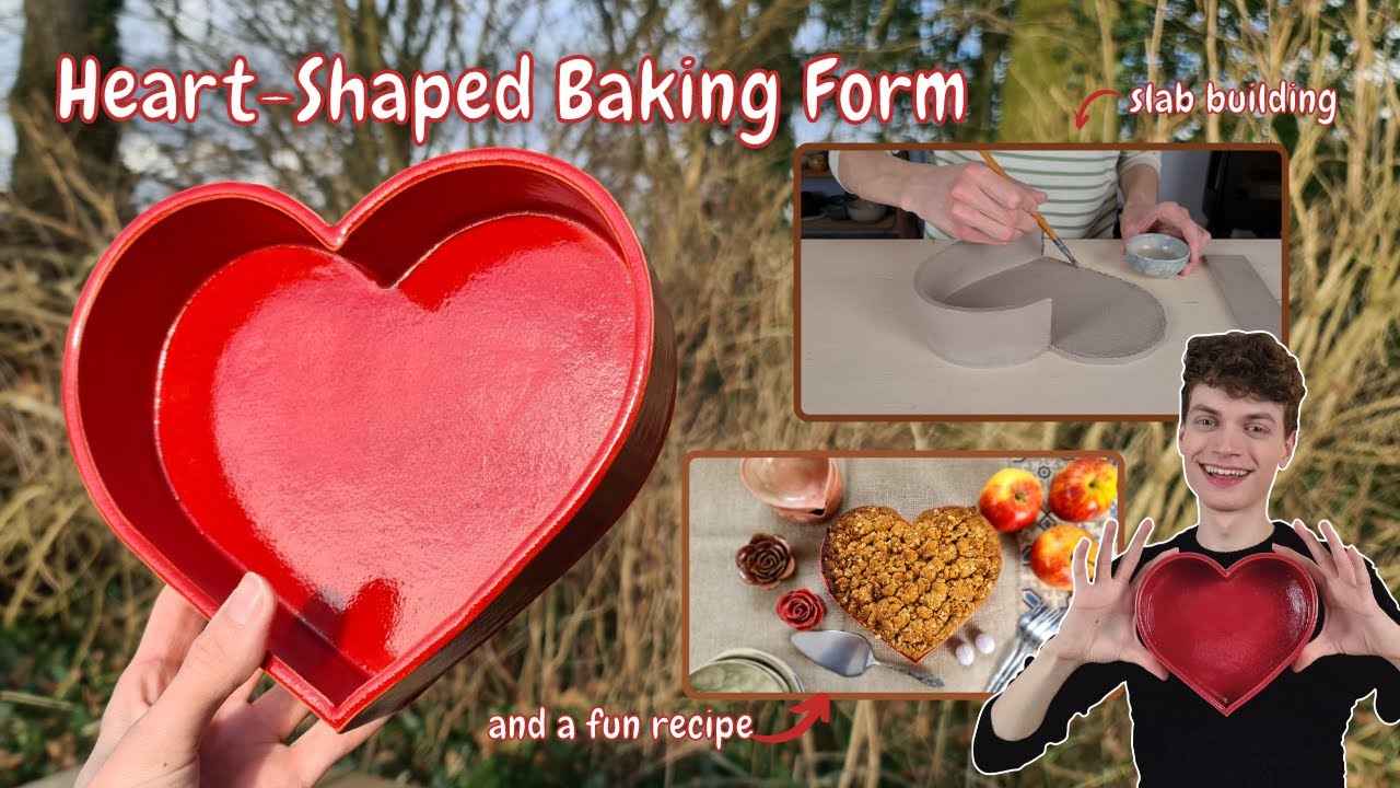 Slab Building A Heart-Shaped Baking Form // full pottery process + apple pie recipe