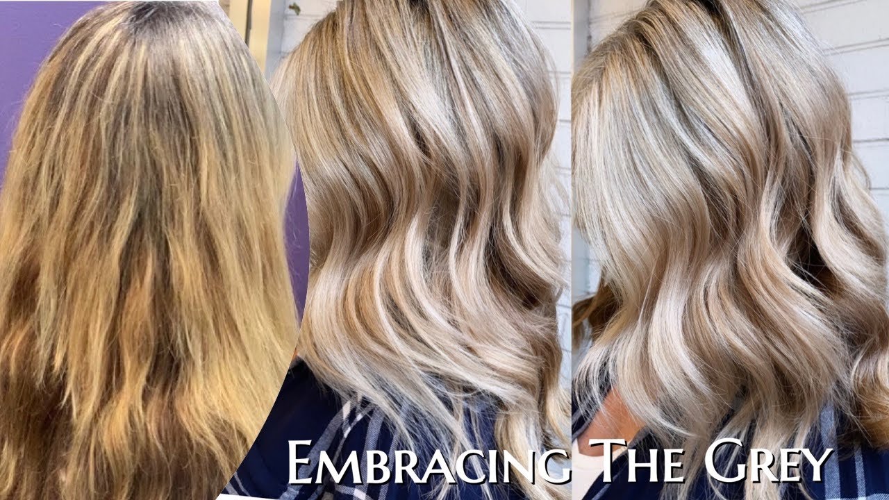 EMBRACING THE GREY | Foiling & Toning The Hair To Blend With Her Natural Grey