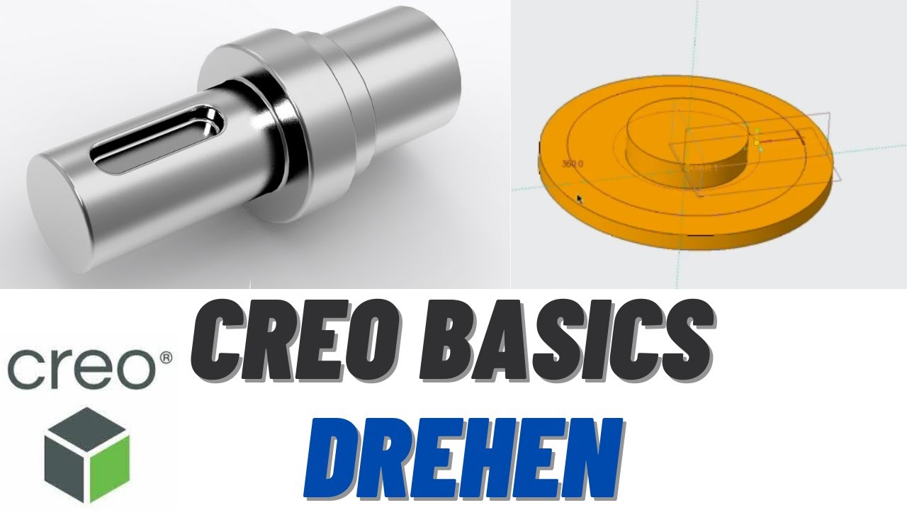PTC Creo Tutorial für Anfänger - Creo Drehen, Rotationskörper, Welle mit Nut