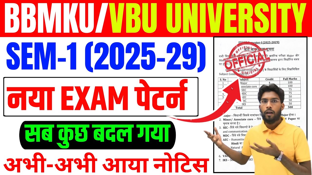 UG Sem 1 New Exam Pattern release 2026 | Session 2025-29 exam date announcement📢 today news 