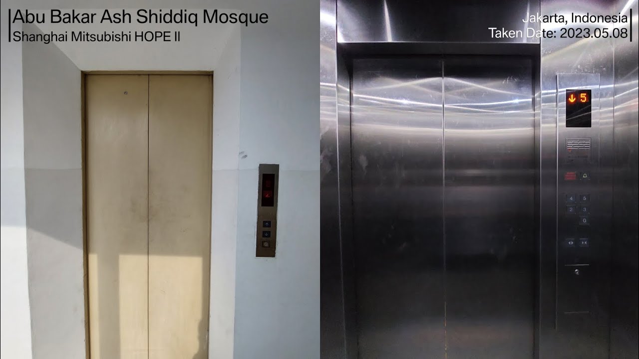 Shanghai Mitsubishi HOPE II Traction Elevator at Abu Bakar Ash Shiddiq Mosque, Jakarta