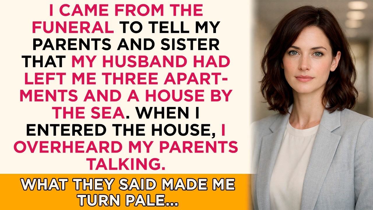 I came from the funeral to tell my parents and sister that my husband had left me three...