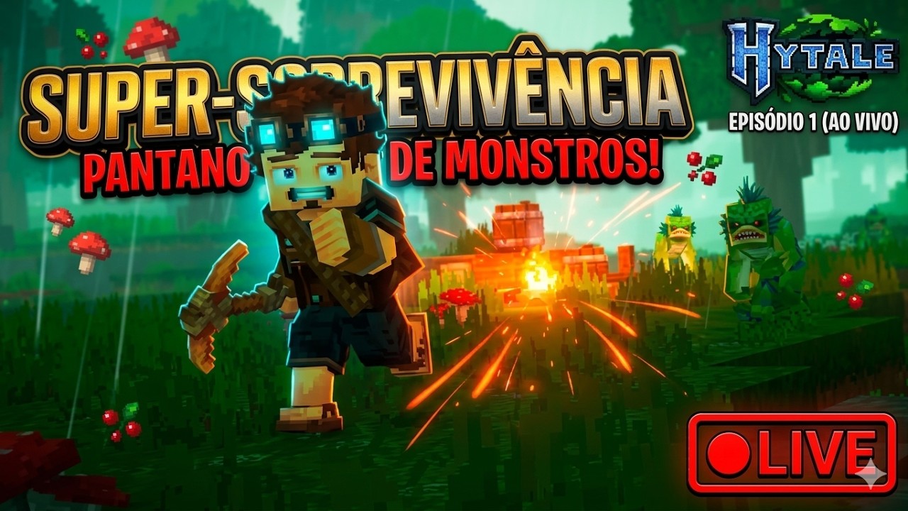 FUI CAÇADO NO PRIMEIRO DIA! 🏃‍♂️💨 - Hytale Live