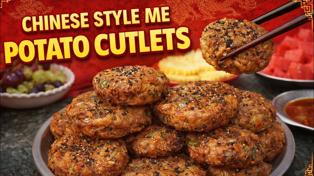 Chinese style me potato cutlets recipe By Aziza Home Kitchen 