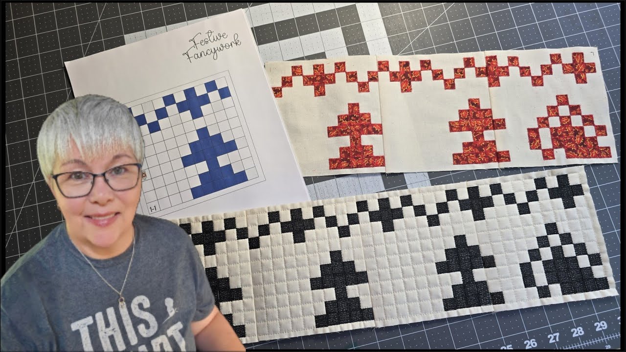 FESTIVE FANCYWORK - Applique and Embroidery How To's....Mystery pixel quilt with Lisa Capen Quilts